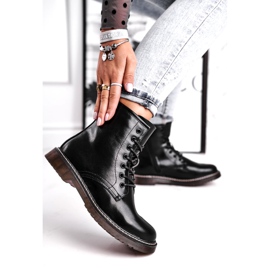 EVE Bottines Femme Bottines Trappeurs Laquées Marita Noir le noir 1