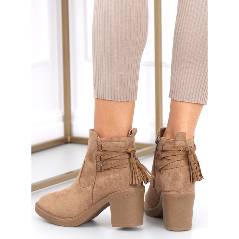 Bottines à talon en caoutchouc Alva Camel beige 2