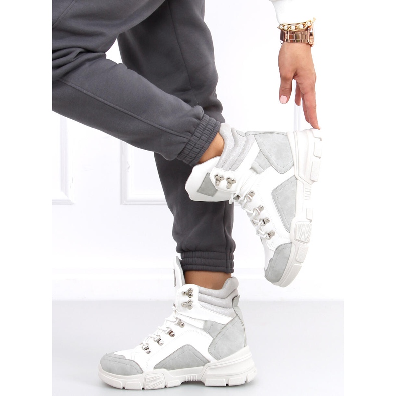 Baskets montantes Brita LT.GRAY blanche gris 1