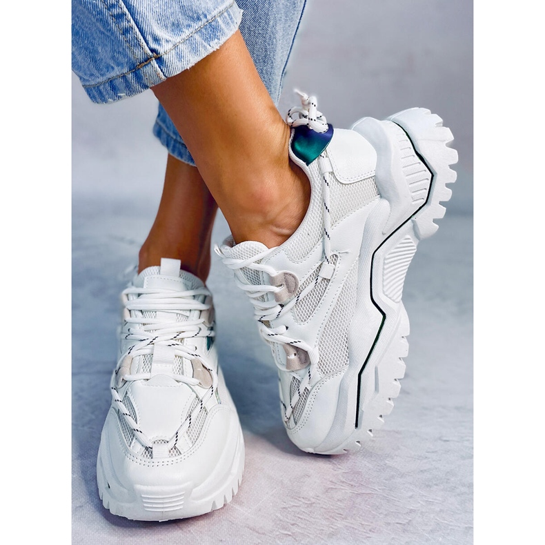 Baskets Berta White blanc vert 1