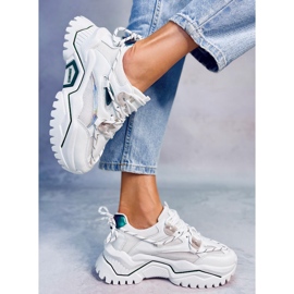 Baskets Berta White blanche vert 4