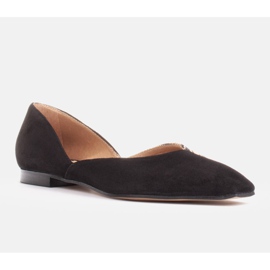 Marco Shoes Ballerines dans une combinaison de daim et de tresses le noir 1