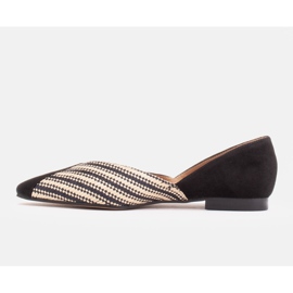 Marco Shoes Ballerines dans une combinaison de daim et de tresses le noir 2