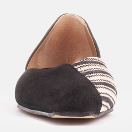 Marco Shoes Ballerines dans une combinaison de daim et de tresses le noir 4