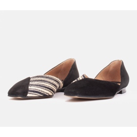 Marco Shoes Ballerines dans une combinaison de daim et de tresses le noir 3