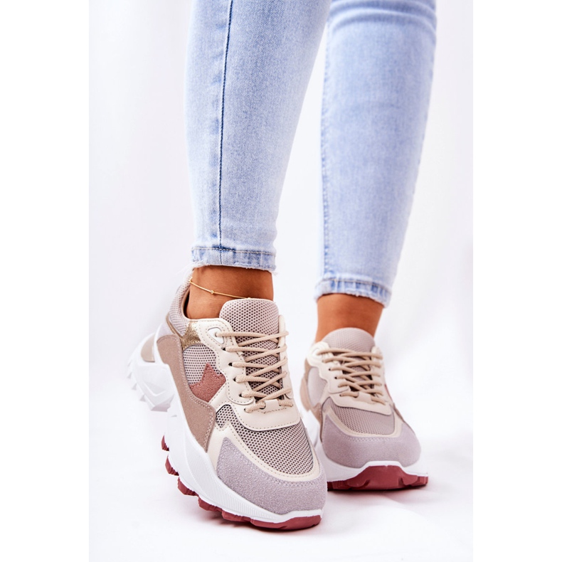 WS1 Chaussures de sport sur la plate-forme beige Alessia 1