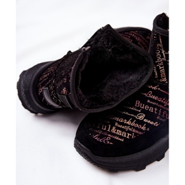 PE1 Bottes de neige chaudes à imprimé freesia noir 1