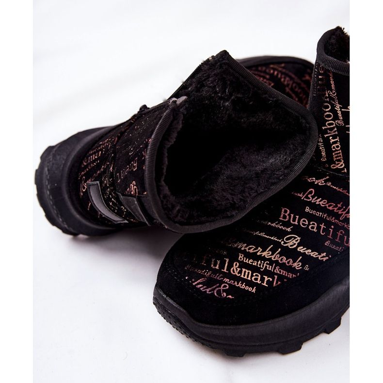 PE1 Bottes de neige chaudes à imprimé freesia noir le noir 1