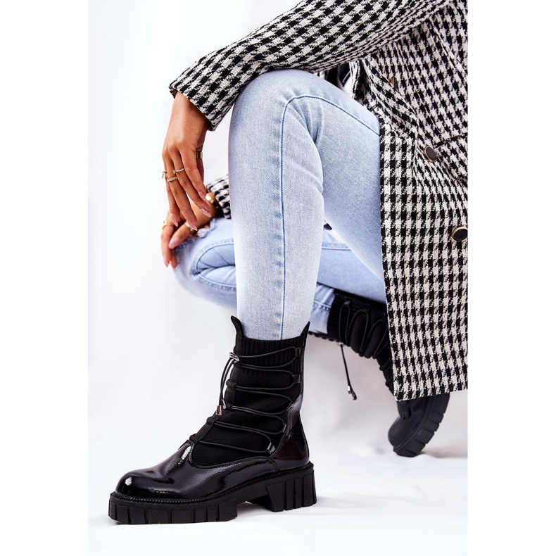 PL4 Bottes Laquées Ouvriers Avec Chaussette Noir Connor le noir 1