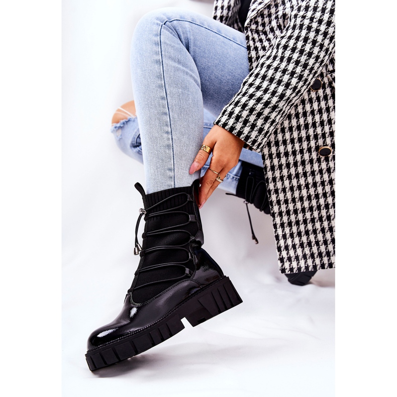 PL4 Bottes Laquées Ouvriers Avec Chaussette Noir Connor le noir 2