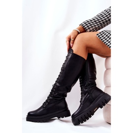 PG2 Bottes hautes chaudes nouées noires Kannies le noir 1