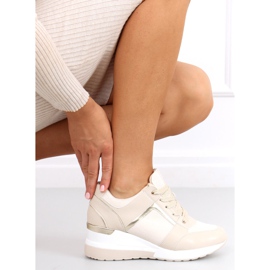 Baskets compensées Wisto Abricot beige 3