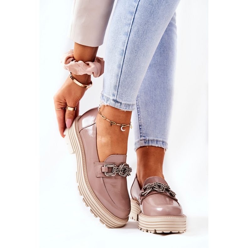 Mocassins Brogues Femme Cuir Beige Foncé Laura Messi 2383 2 Mocassins Brogues Femme Cuir Beige Foncé Laura Messi 2383 2