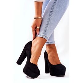 WS1 Escarpins en daim sur la plate-forme noire Bemiso 2