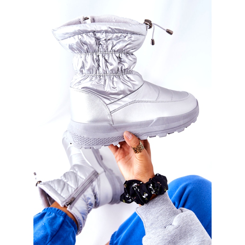 PE1 Bottes de neige chaudes Silver Starbone pour femmes avec fermeture éclair argent 1 PE1 Bottes de neige chaudes Silver Starbone pour femmes avec fermeture éclair argent 1