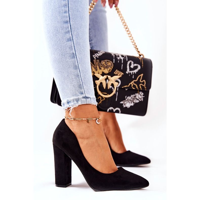 WS1 Escarpins en daim sur une barre Valoris noire le noir 2