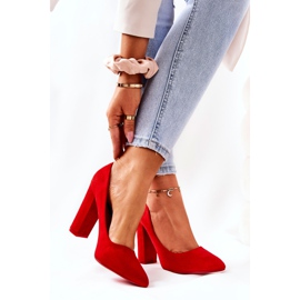 WS1 Escarpins en daim sur une barre rouge Valoris 2