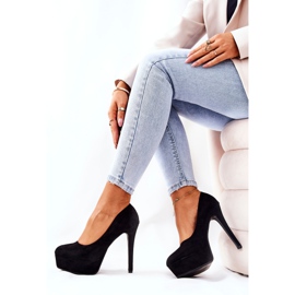 WS1 Talons hauts en daim classiques sur plate-forme noire Silly le noir 4