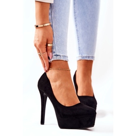 WS1 Talons hauts en daim classiques sur plate-forme noire Silly le noir 2