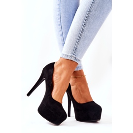 WS1 Talons hauts en daim classiques sur plate-forme noire Silly le noir 3