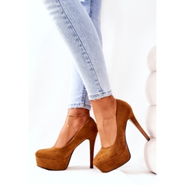 Talons classiques en daim sur plateforme Silly camel brun 4