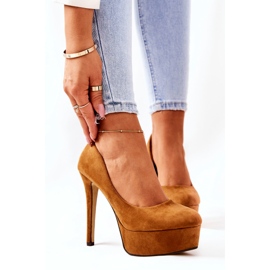 Talons classiques en daim sur plateforme Silly camel brun 5