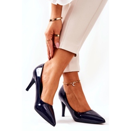 WS1 Escarpins Classiques Laqués Escarpins Bleu Marine Elinne 1