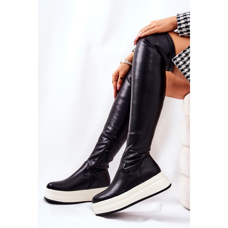PG2 Bottes hautes sur la plate-forme Nellie noire 1