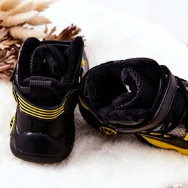 PJ2 Bottes de neige chaudes noires pour enfants Herry jaune 2