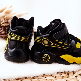 PJ2 Bottes de neige chaudes noires pour enfants Herry le noir jaune 3