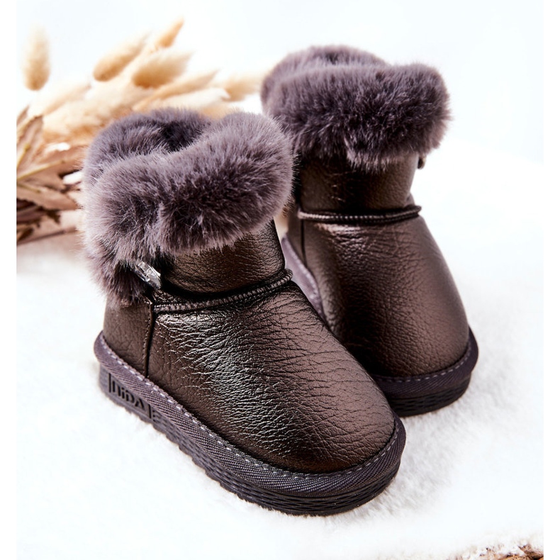Bottes De Neige Chaudes Avec Fourrure Gris Bessie noir 2