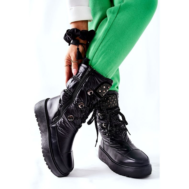 S.Barski Bottes de neige chaudes noires pour femmes Chardonnay 5