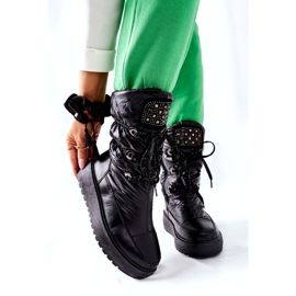 S.Barski Bottes de neige chaudes noires pour femmes Chardonnay 6