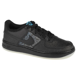 Chaussure Nike Air Force 1 Low Gs Jr DN1434-001 noir bleu 1