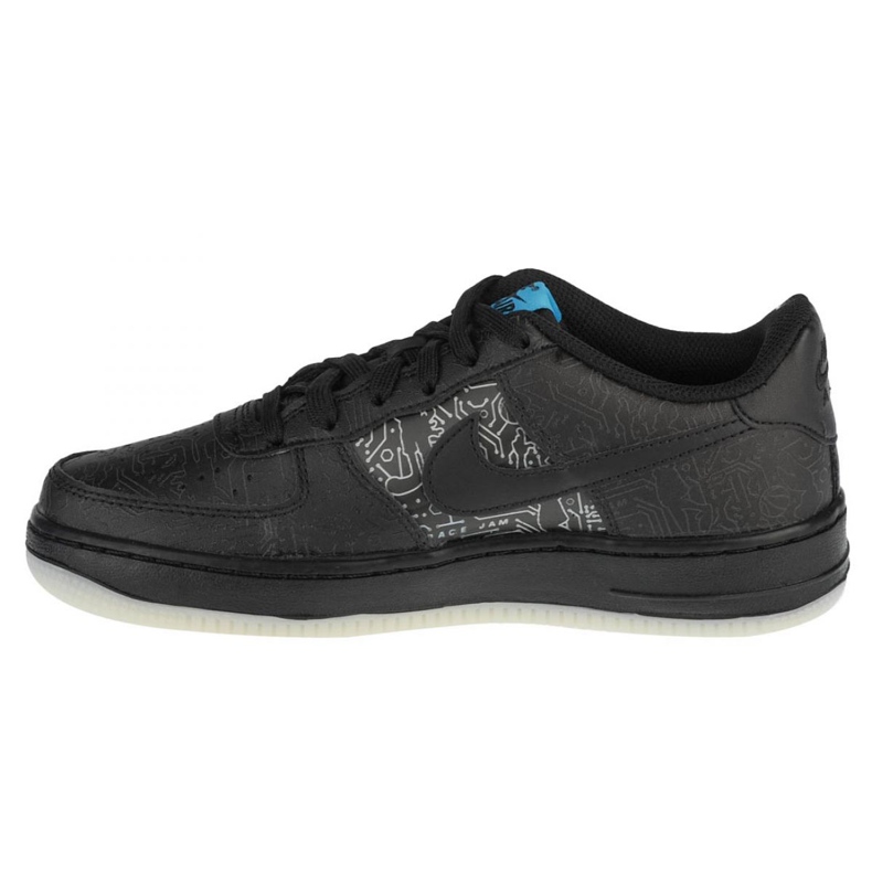 Chaussure Nike Air Force 1 Low Gs Jr DN1434-001 noir bleu 2