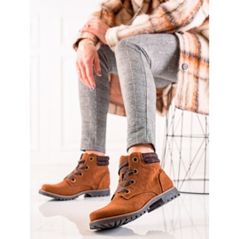 TRENDI Bottes Trapeur en Daim brun 3