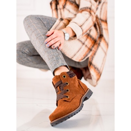 TRENDI Bottes Trapeur en Daim brun 2