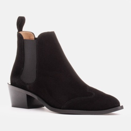 Marco Shoes Bottines en daim naturel noir 1