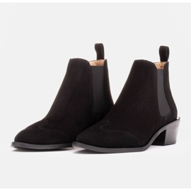 Marco Shoes Bottines en daim naturel le noir 6