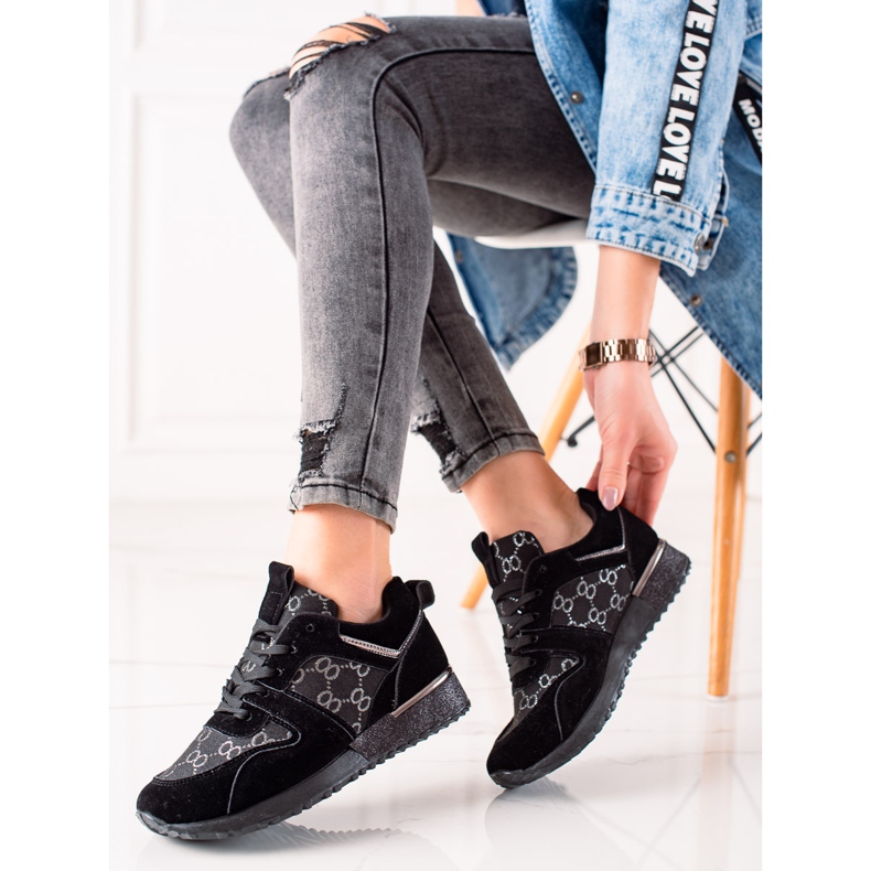 Evento Baskets élégantes à paillettes le noir 1