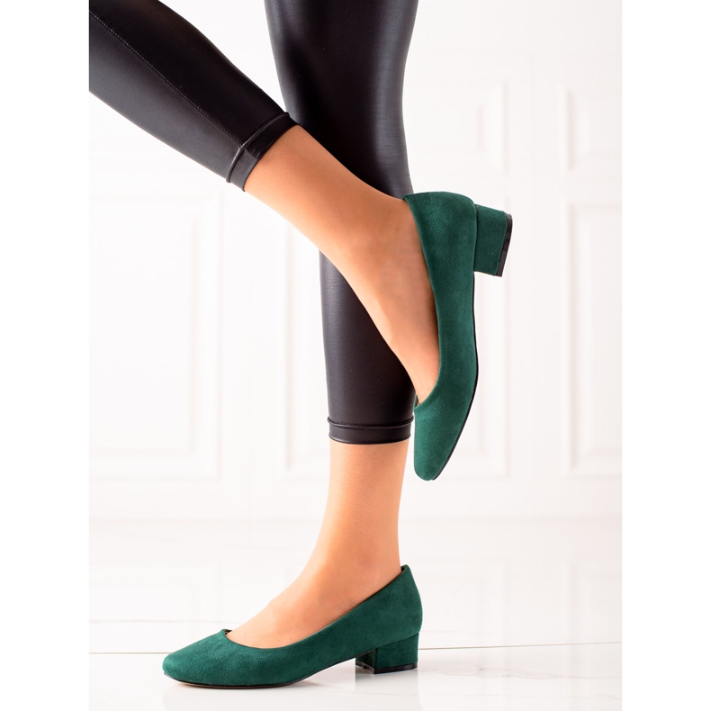 Sabatina Escarpins en daim verts 1