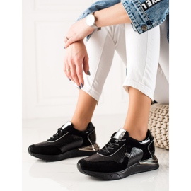 Baskets chatoyantes VINCEZA noir 1