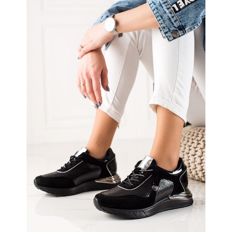 Baskets chatoyantes VINCEZA noir 1