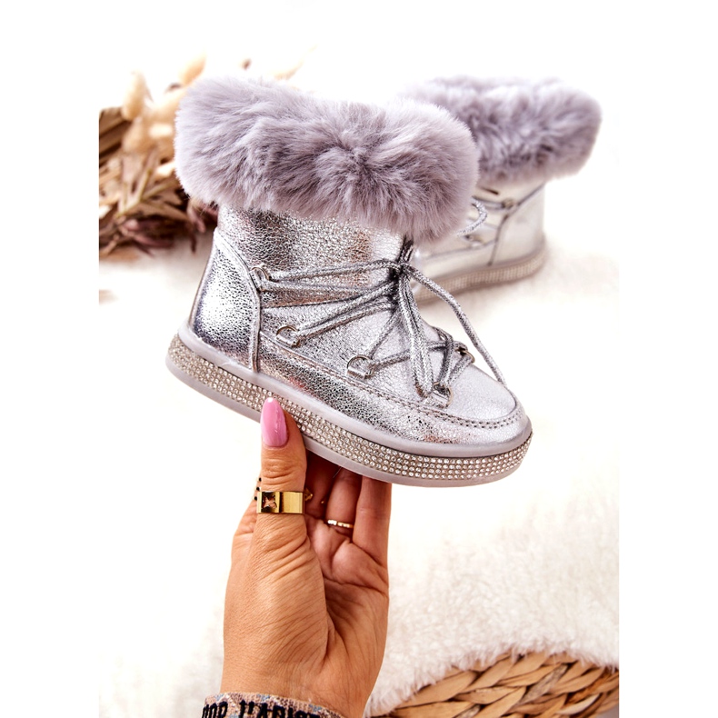 FR1 Bottes de Neige Enfant Fourrure Silver Grandis argent 3 FR1 Bottes de Neige Enfant Fourrure Silver Grandis argent 3
