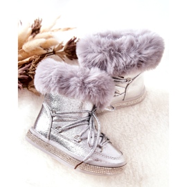 FR1 Bottes de Neige Enfant Fourrure Silver Grandis argent 4 FR1 Bottes de Neige Enfant Fourrure Silver Grandis argent 4