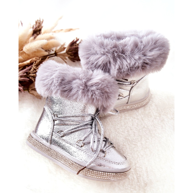 FR1 Bottes de Neige Enfant Fourrure Silver Grandis argent 4 FR1 Bottes de Neige Enfant Fourrure Silver Grandis argent 4