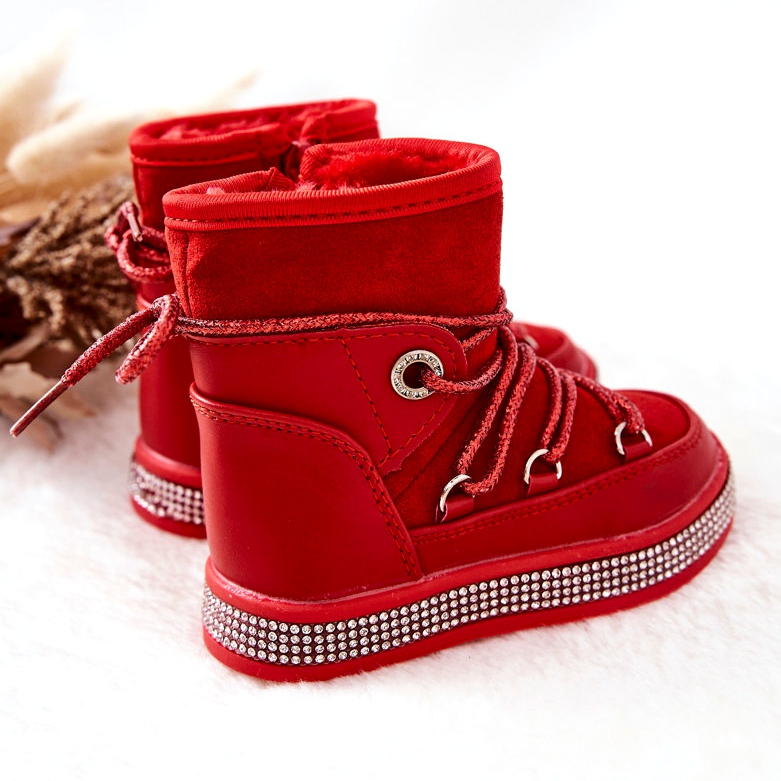FR1 Bottes de Neige Enfant Rouge Avec Cubic Zirconia Wellma 2 FR1 Bottes de Neige Enfant Rouge Avec Cubic Zirconia Wellma 2