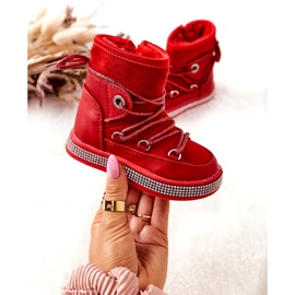 FR1 Bottes de Neige Enfant Rouge Avec Cubic Zirconia Wellma 3 FR1 Bottes de Neige Enfant Rouge Avec Cubic Zirconia Wellma 3