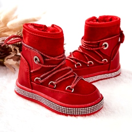 FR1 Bottes de Neige Enfant Rouge Avec Cubic Zirconia Wellma 5 FR1 Bottes de Neige Enfant Rouge Avec Cubic Zirconia Wellma 5