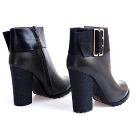 Bottes Élégantes Avec Une Boucle Sur Un Post 1742 Kaki le noir 3